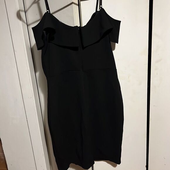 Off the shoulder short black spaghetti strap dress M - Picture 4 of 4